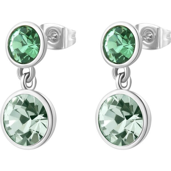 Brosway Slušivé visiace náušnice so zelenými kryštálmi Symphonia 66594241
