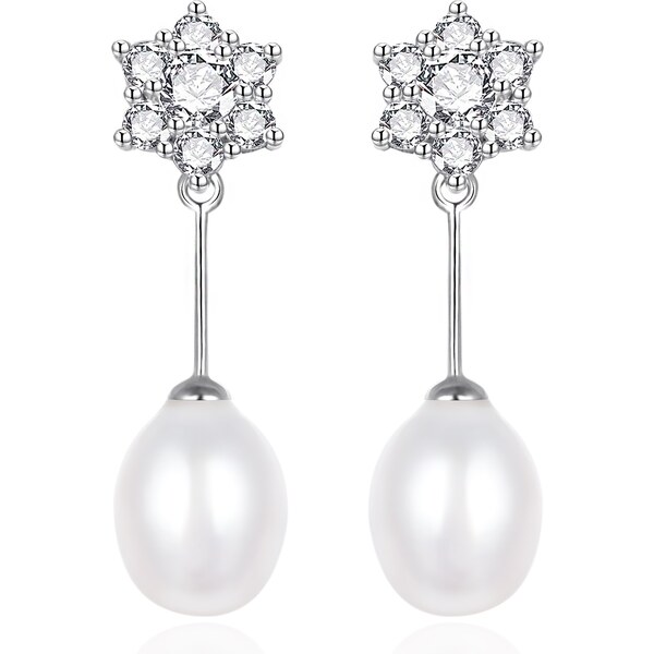 Agato Očarujúce strieborné náušnice so zirkónmi a pravou perlou AGT 66591557