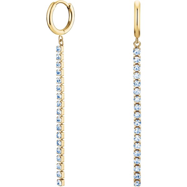 Rosefield Očarujúce pozlátené náušnice s modrými kryštálmi Tennis 66580425