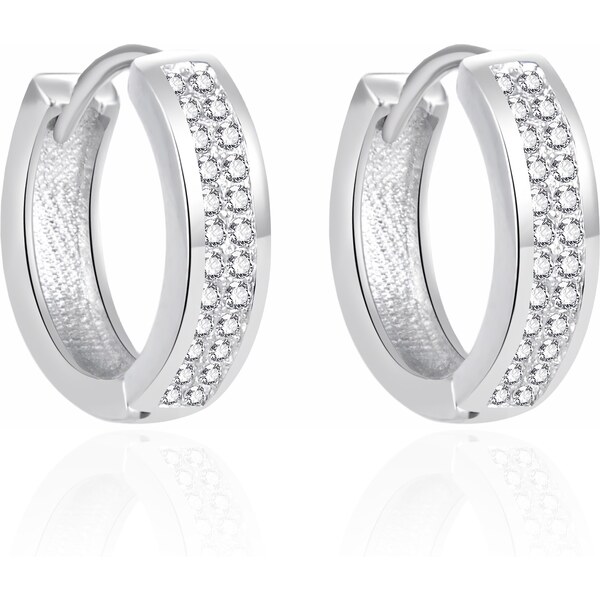 Agato Pôvabné strieborné kruhy s čírymi zirkónmi AGT-E059KW 66582107