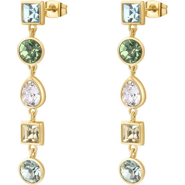 Brosway Dlhé pozlátené náušnice s farebnými kryštálmi Symphonia BYM182 66586911
