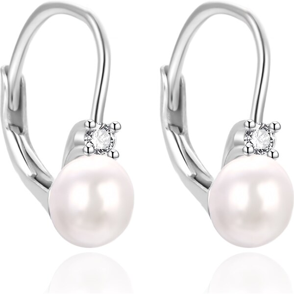 Agato Strieborné dievčenské náušnice s pravou perlou AGT-E115LW-P 66592661