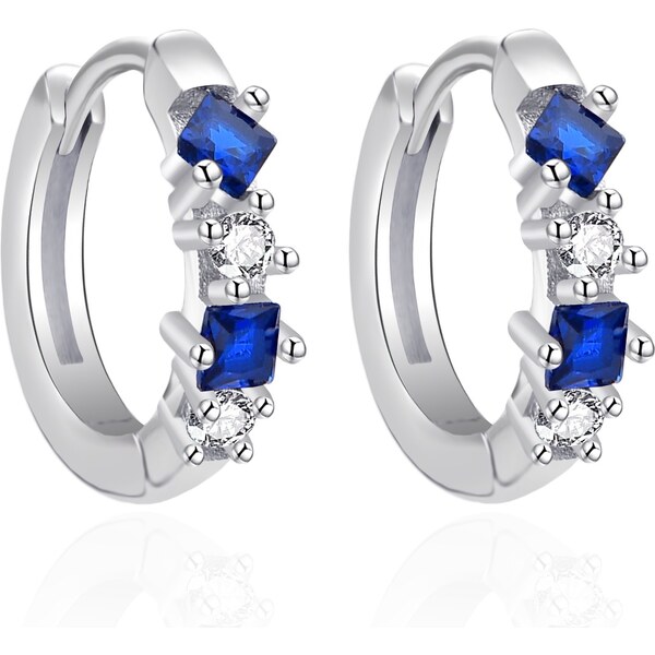 Agato Krásne strieborné náušnice kruhy so zirkónmi AGT-E130KWBL 66588658