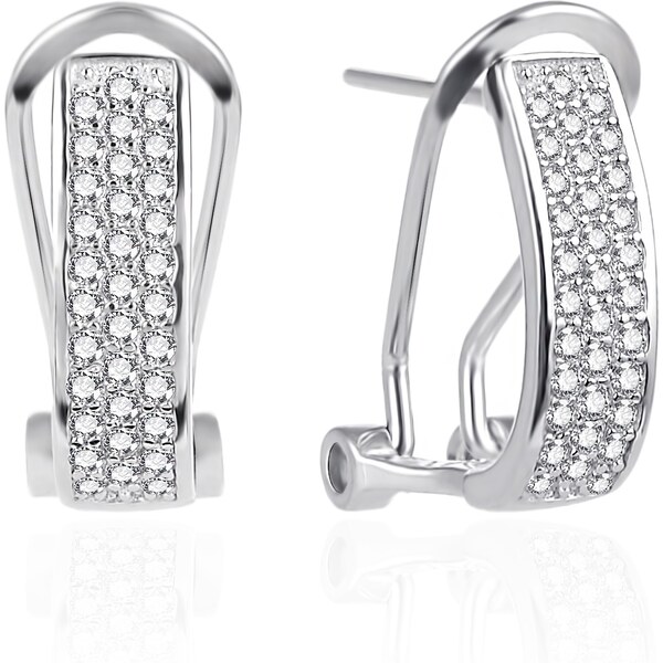 Agato Strieborné visiace náušnice so zirkónmi AGT-E026KKW 66594026