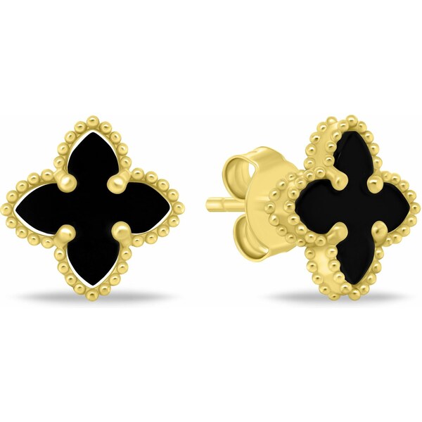 Brilio Silver Štýlové kvetinové náušnice z pozláteného striebra 66584174