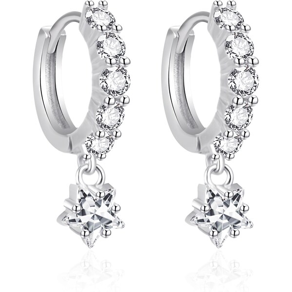 Agato Strieborné náušnice kruhy Hviezdičky AGT-E072KW 66587550