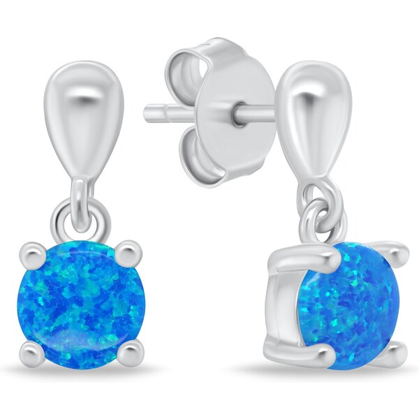 Brilio Silver Strieborné náušnice s modrými opálmi EA1137WB 66582607