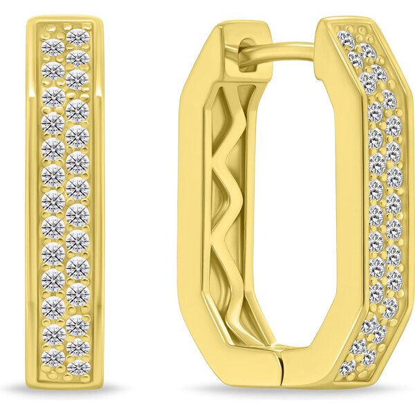 Brilio Silver Pozlátené náušnice s trblietavými zirkónmi EA1138Y 66584640