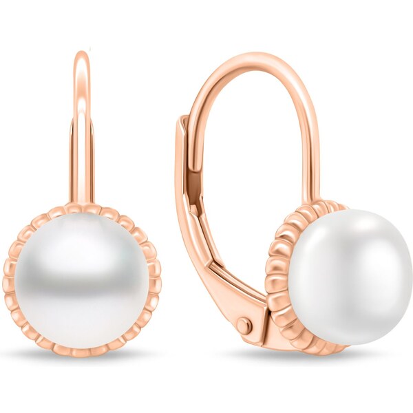 Brilio Silver Ružovo pozlátené náušnice s riečnymi perlami EA1140R 66595502