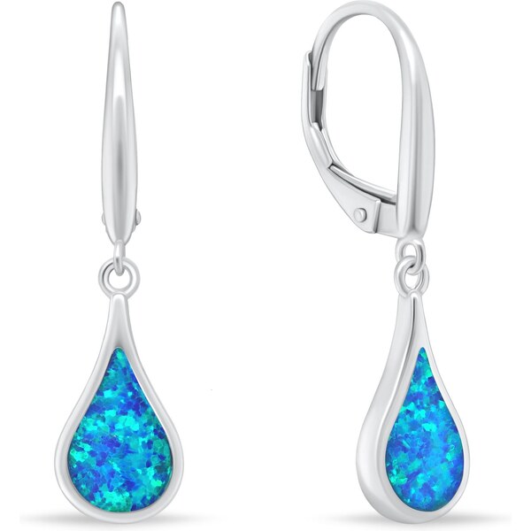 Brilio Silver Visiace strieborné náušnice so syntetickými opálmi 66631227