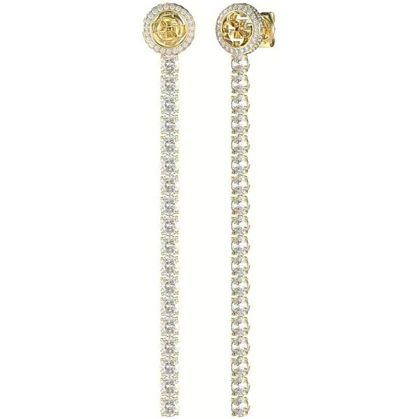 Guess Výrazné pozlátené náušnice s čírymi kryštálmi Paradise 66585655