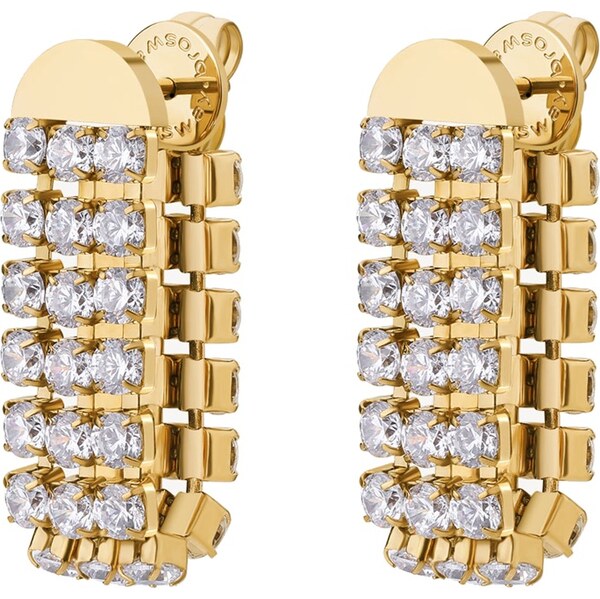 Brosway Luxusné pozlátené náušnice s kubickými zirkónmi Desidery 66582011