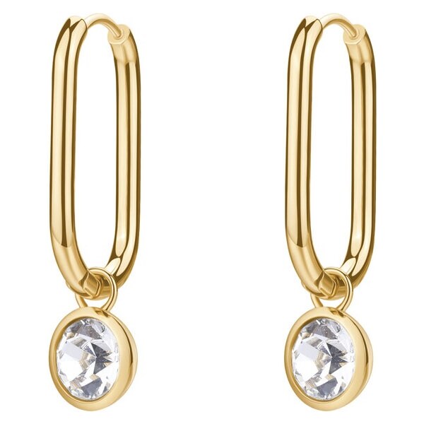 Brosway Oválne pozlátené náušnice 2v1 s kryštálom Symphonia BYM194 66590278