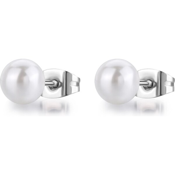 SAgapõ Pôvabné oceľové náušnice s bielou perlou Wisdom SWI27 66581655