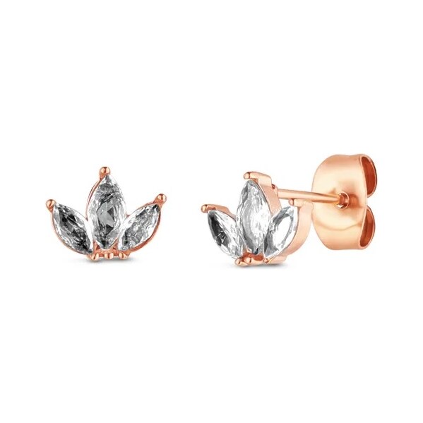 Vuch Krásne pozlátené náušnice so zirkónmi Krystel Rose Gold 66580852