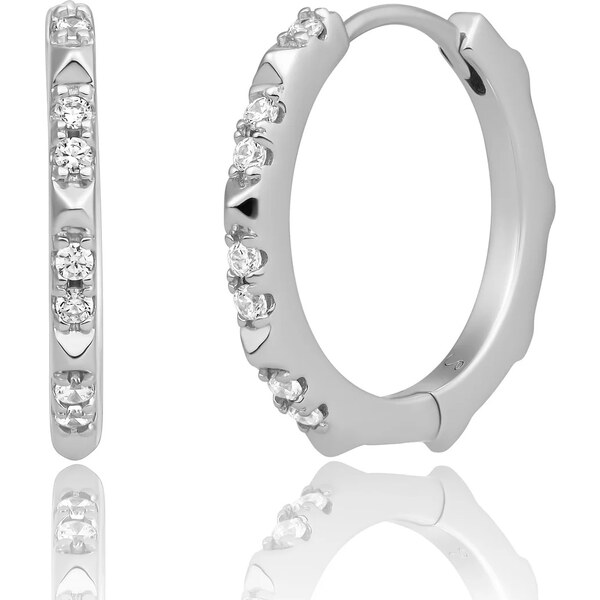 Sparkling Jewels Strieborné náušnice kruhy s kubickými zirkónmi EAS31 66582141