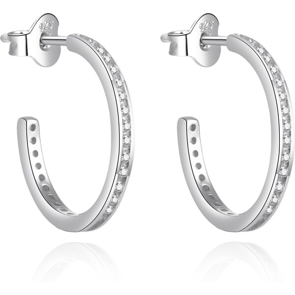 Agato Elegantné kruhové náušnice so zirkónmi AGT-E140PW 66594859