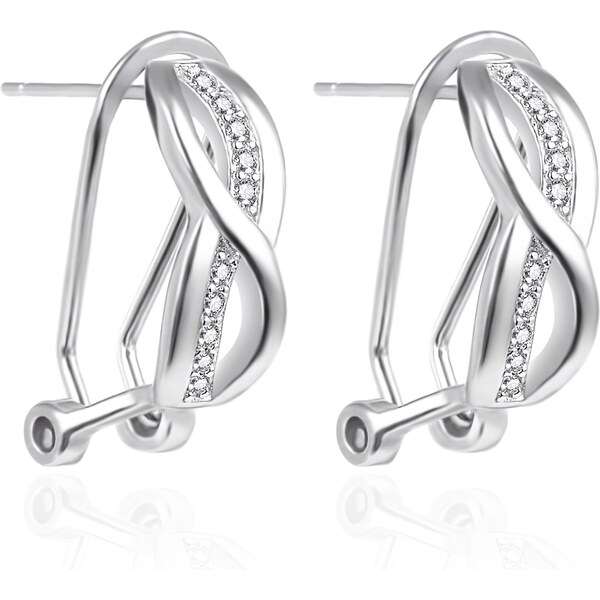 Agato Strieborné visiace náušnice so zirkónmi AGT-E025KKW 66586327