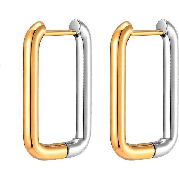 Troli Obdĺžnikové bicolor náušnice z ocele 66819648