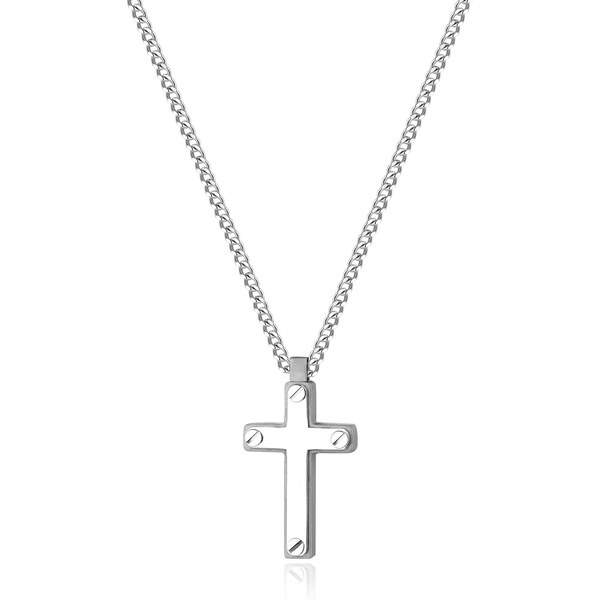SAgapõ Pánsky oceľový náhrdelník s krížikom Prúd SPD08 66591249