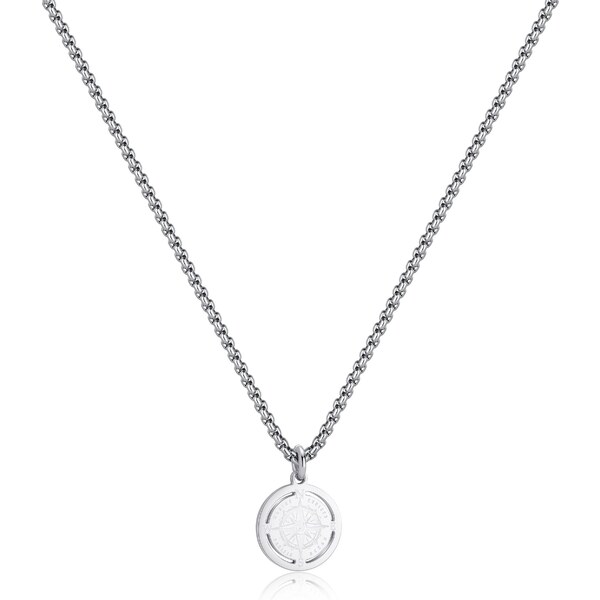 SAgapõ Oceľový pánsky náhrdelník Kompas Rebel SRB02 66587828