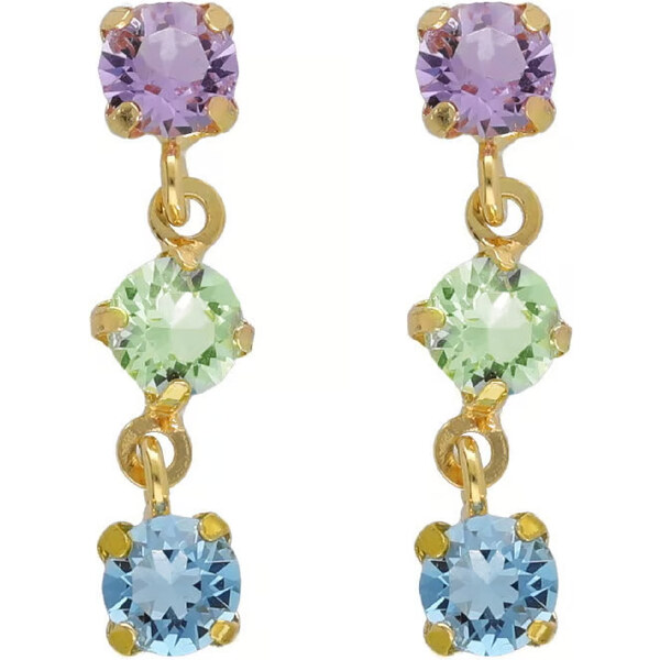 Victoria Cruz Pôvabné visiace náušnice s farebnými kryštálmi Ryver 66591090