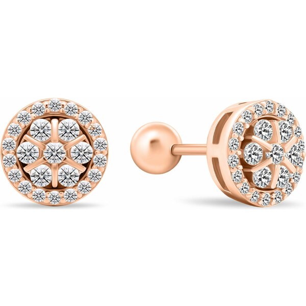 Brilio Silver Blyštivé bronzové náušnice so zirkónmi EA490R 66586282