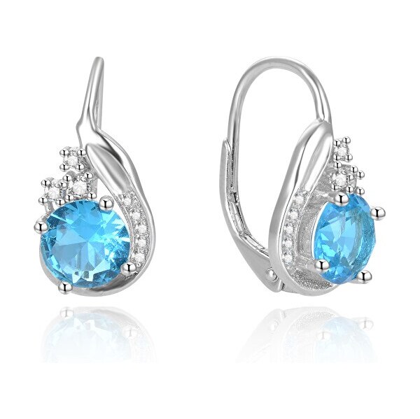 Beneto Nádherné strieborné náušnice s modrými zirkónmi AGUC2681-L.BLUE 66589893