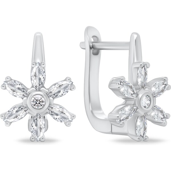 Brilio Silver Trblietavé strieborné náušnice Kytičky so zirkónmi 66578572