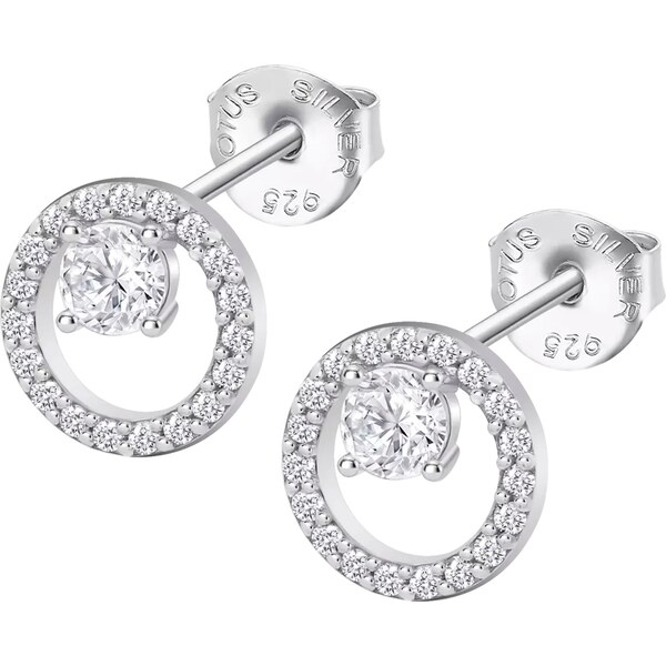 Lotus Silver Trblietavé strieborné náušnice kôstky so zirkónmi LP3080 66581213