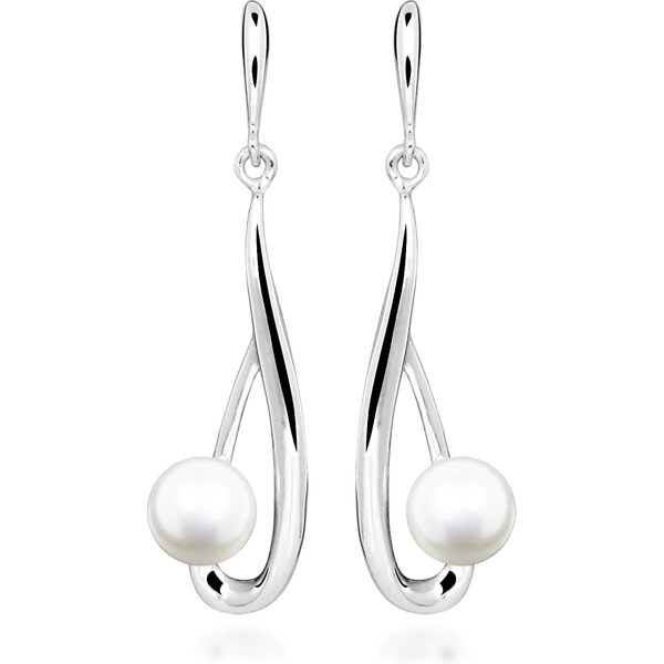 Silver Cat Strieborné visiace náušnice s pravou perlou Pearls SC612 66584793