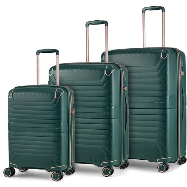 ROCK Sada cestovných kufrov Astrid TR-0291/3 PP - zelená 67280363