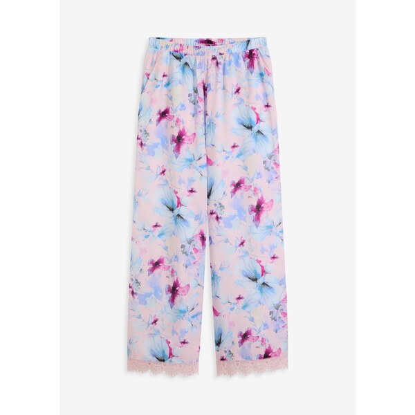 bonprix Pyžamové nohavice z lesklého saténu, farba ružová 64499251