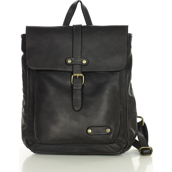 Genuine Leather MARCO MAZZINI Čierny vintage batoh (v135a) 22262852