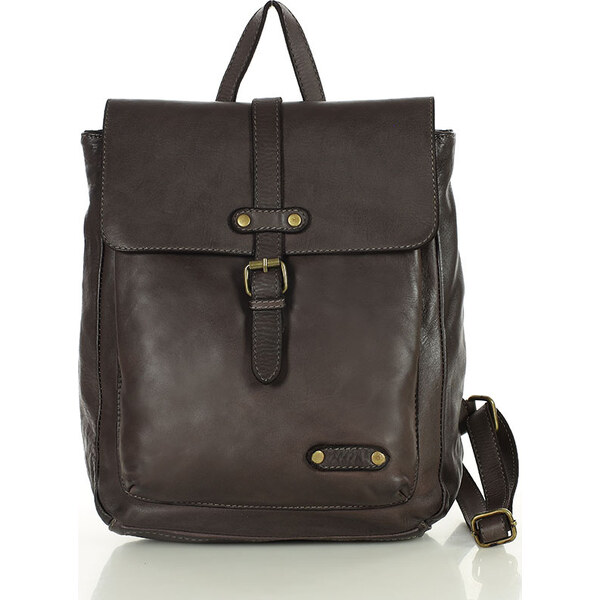 Genuine Leather MARCO MAZZINI Hnedý kožený praktický batoh (v135c) 29265541