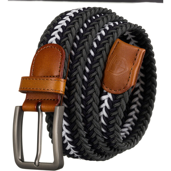 Pánsky syntetický opasok v odtieňoch sivej a bielej – Peterson 64507184