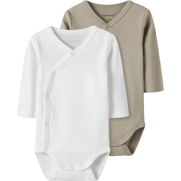 NAME IT Body tmavobéžová / biela 64513273