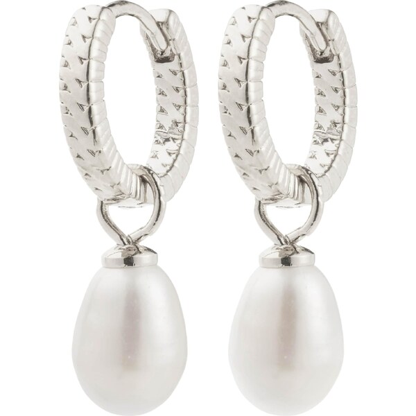 Pilgrim Náušnice Elliana strieborná / perlovo biela 64513380