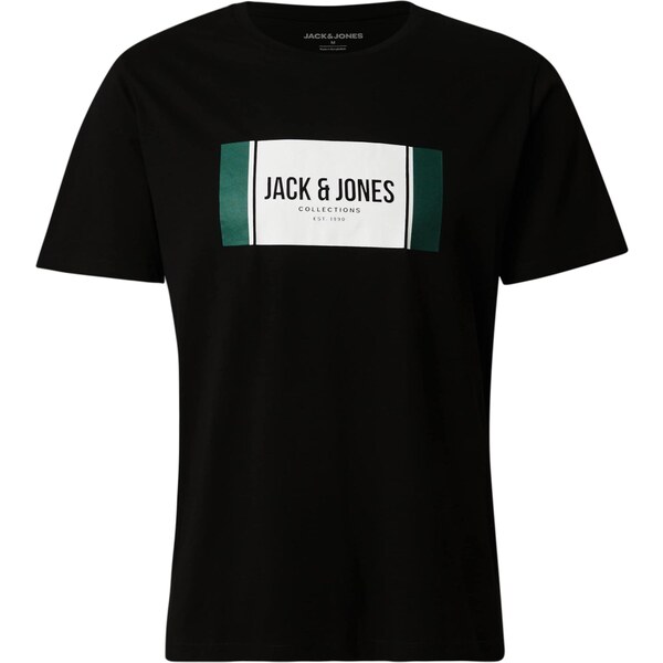 JACK & JONES Tričko JJHayato tmavozelená / čierna / biela 64513465