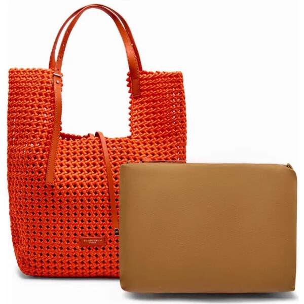 GIANNI CHIARINI Shopper kabelka + príručná taštička | s prímesou kože 62971637