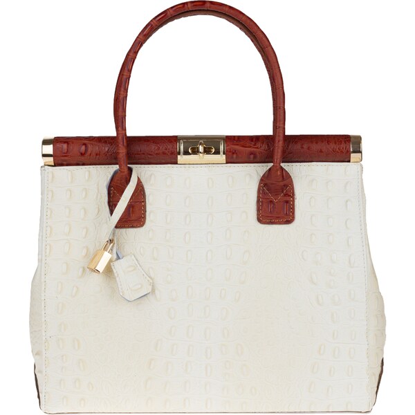 Béžová kožená talianska kabelka Laureta Beige Camel Cocco NovaKabelka 62554951