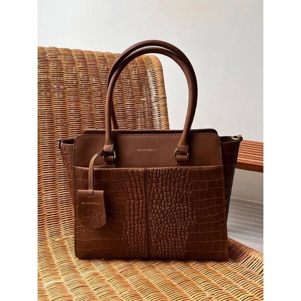 Dámska kožená kabelka Burkely Porte - hnedá 48199646