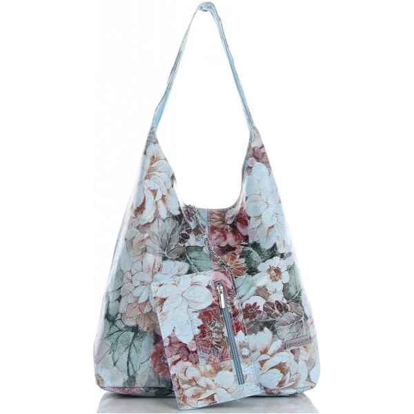 Kožené kabelka shopper bag Vittoria Gotti svetlo modrá VF9802 64514983