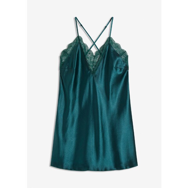 bonprix Saténové negližé, farba zelená 52800834