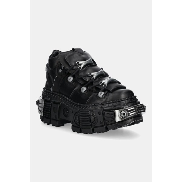 Kožené tenisky New Rock Crust Negro, Tank Casco Negro Power 64521173