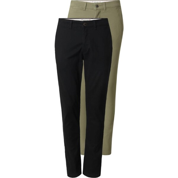 JACK & JONES Chino nohavice Macro Dave pastelovo zelená / čierna 35860373