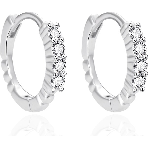 Agato Kruhové strieborné náušnice s čírymi zirkónmi AGT-E065KW 66595118