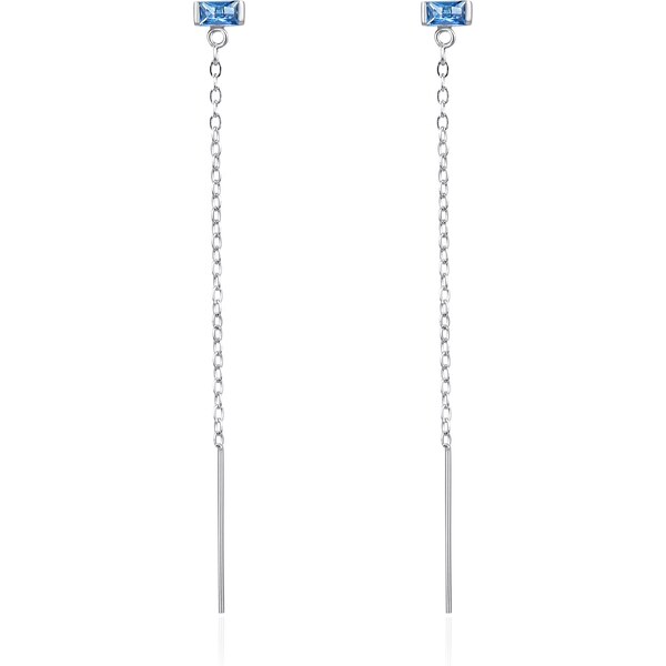 Agato Dlhé strieborné náušnice s modrými zirkónmi AGT-E076PBL 66587548