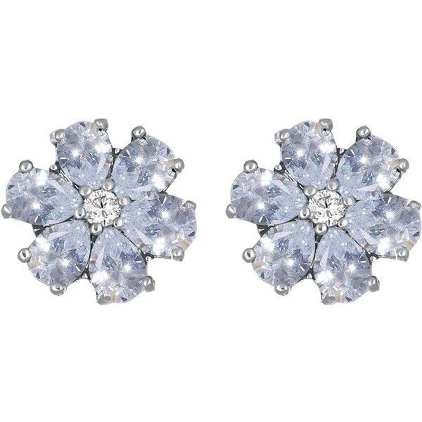 CRYSTalp Kytičkové náušnice s čírymi kryštálmi Flower Kiss 42288.WHI.R 66582682