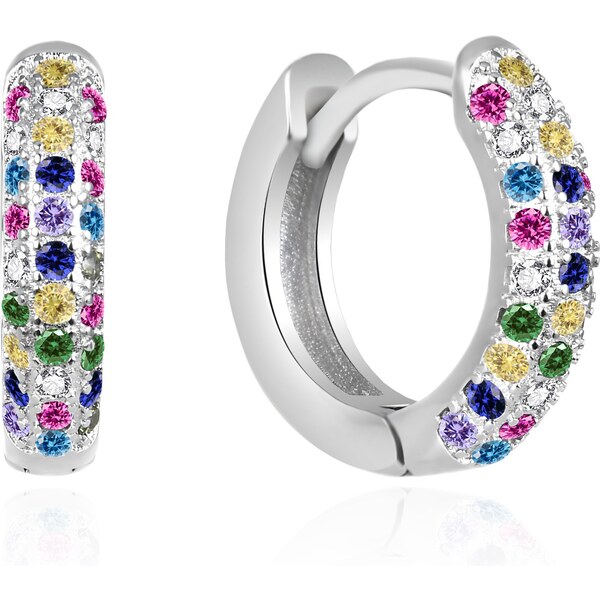 Agato Trblietavé strieborné kruhy s farebnými zirkónmi AGT-E193KC 66582766